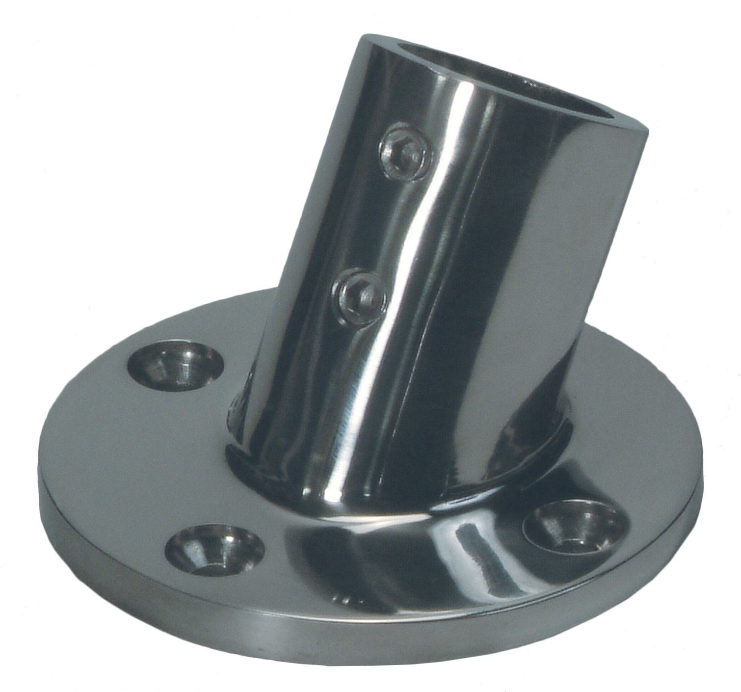 Allpa RVS Railingsteun 60°  Ø25 4mm met ronde voet Ø71mm