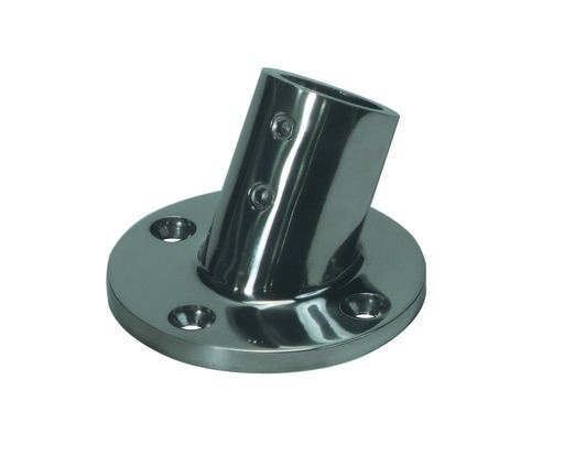 Allpa RVS Railingsteun 60° Ø22 25mm met ronde voet Ø66 7mm