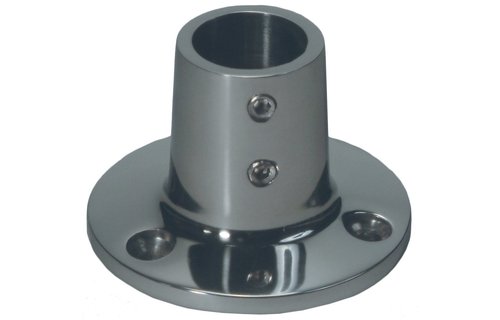 Allpa RVS Railingsteun 90°  Ø25 4mm met ronde voet Ø71mm