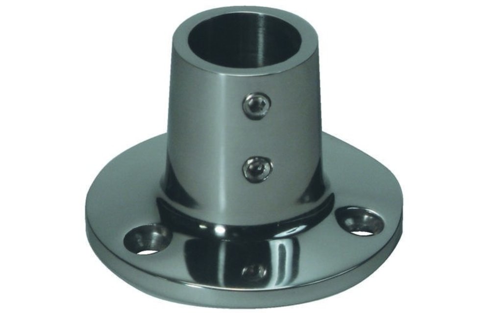 Allpa RVS Railingsteun 90°  Ø22 25mm met ronde voet Ø66 7mm