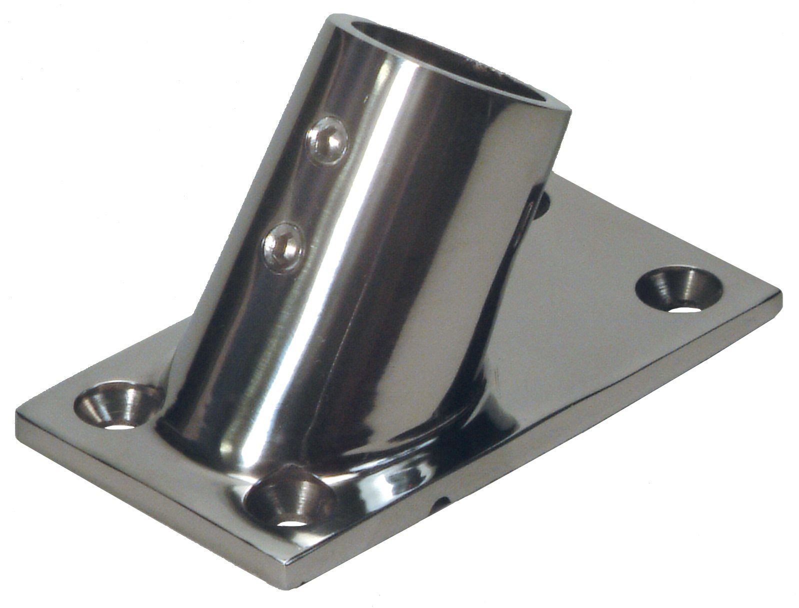 Allpa RVS Railingsteun 60° Ø25 4mm met rechte voet 81x48mm
