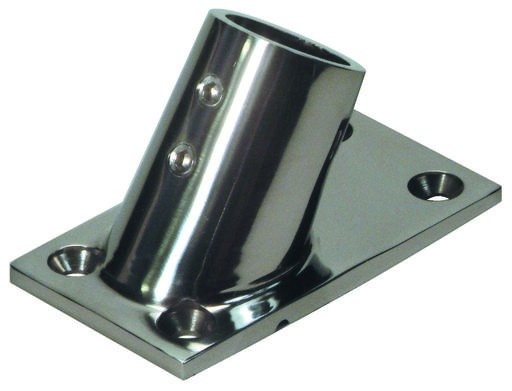 Allpa RVS Railingsteun 60° Ø22 25mm met rechte voet 76x43mm