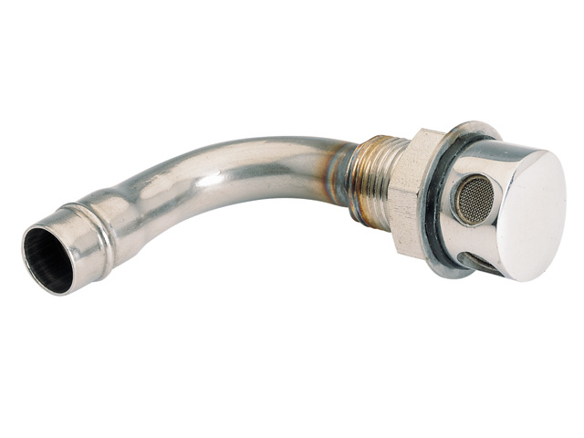 Allpa Ontluchtingsnippel messing verchroomd Ø16mm haaks