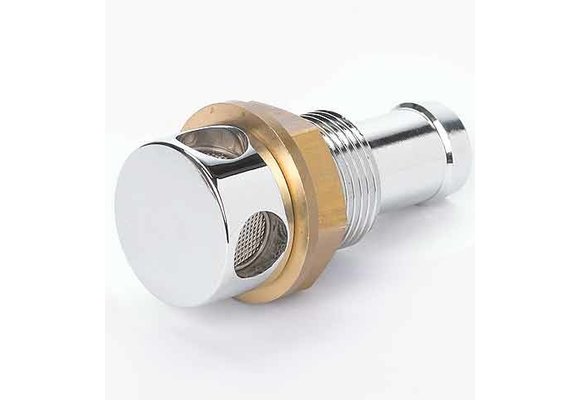 Allpa Ontluchtingsnippel messing verchroomd Ø16mm recht