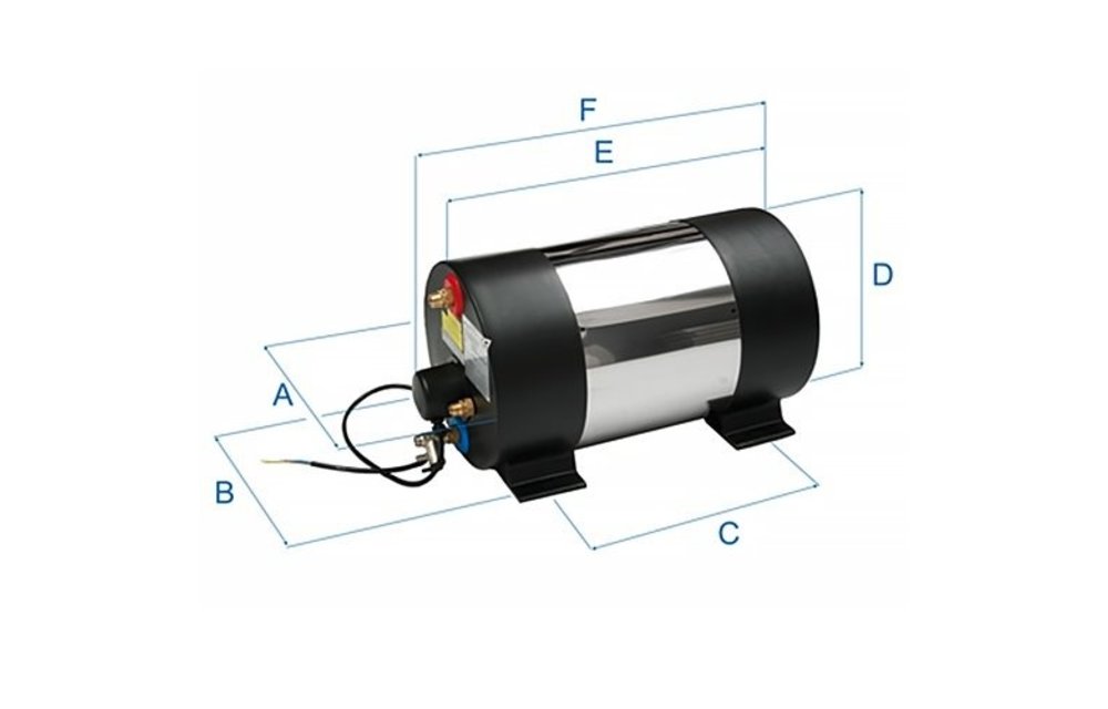 45 L. RVS Aquah scheepsboiler 1200 W