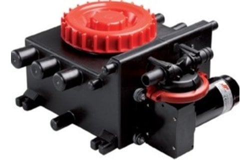 Grijswatertank met vlotterschakelaar