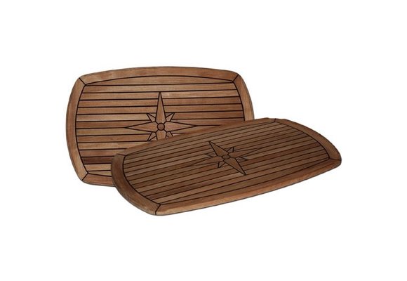 Los Teak Tafelblad Half Ellips