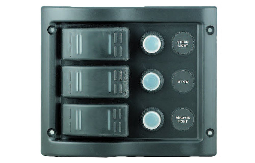 Sturen George Stevenson genoeg allpa schakelpaneel 12V 3-schakelaars & LED-indicators autom. zekeringen  (5A 10A 15A) - Boottotaal.nl