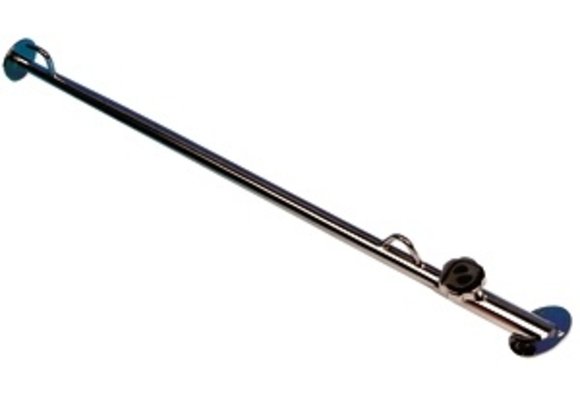 RVS vlaggenmast met houder 90° (recht)