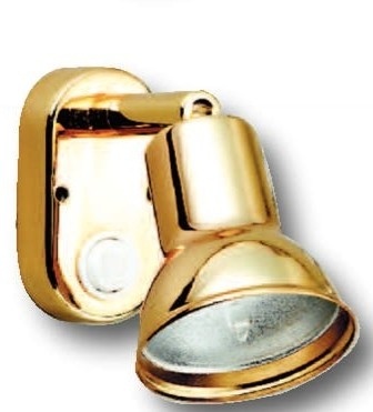 Allpa Messing Leeslamp  halogeen  wandmontage  verstelbaar  12V / 10W  met schakelaar