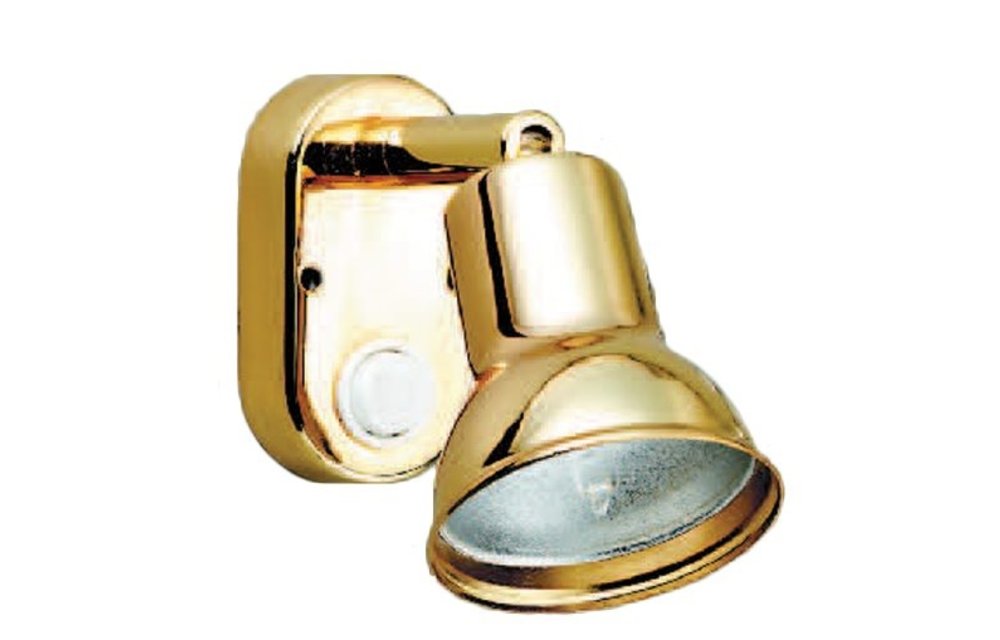Allpa Messing Leeslamp halogeen wandmontage verstelbaar 12V / 10W met schakelaar