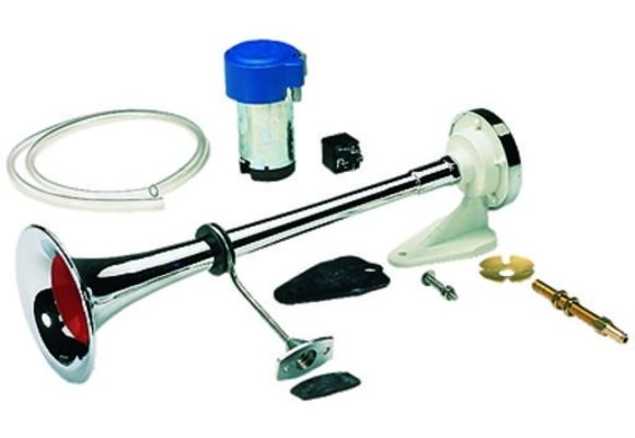 Allpa Plastic verchroomde scheepshoorn met compressor 12 Volt
