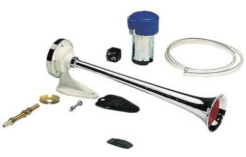 Allpa Plastic verchroomde scheepshoorn met compressor 12 Volt