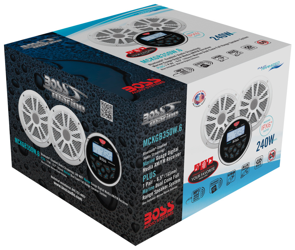 Boss MCKGB350 radio SET | Witte speakers