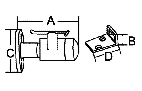 Allpa RVS Deurstopper/houder met beugel