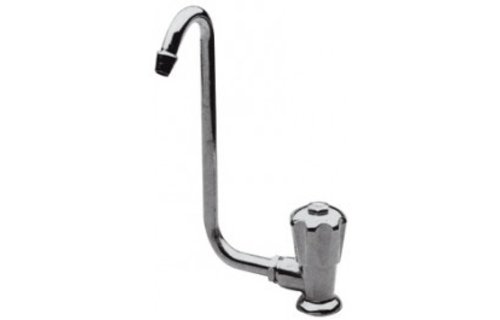 Allpa Verchroomde waterkraan met klapbare 10mm-uitloop aansluiting 3/8 knop rechts