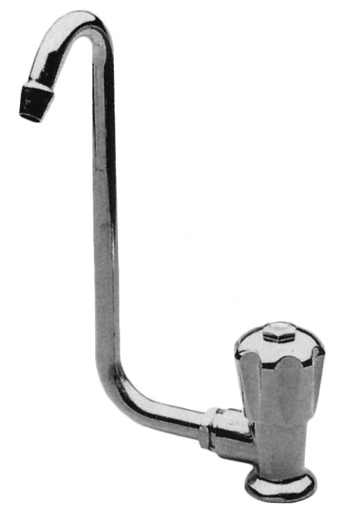 Allpa Verchroomde waterkraan met klapbare 10mm-uitloop  aansluiting 3/8  knop rechts