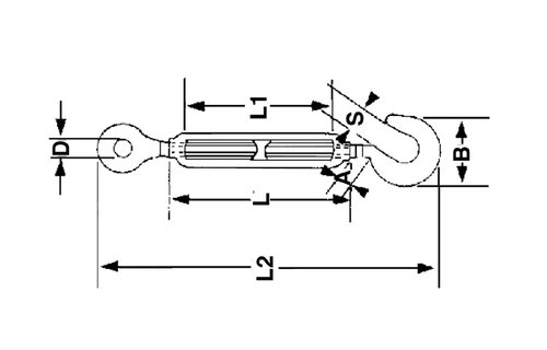 Talamex Open spanschroeven met oog en haak (6 -8mm)