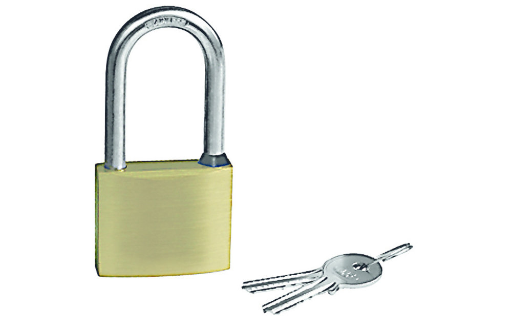 Allpa Messing Hangslot met lange RVS beugel afmetingen 50x40mm