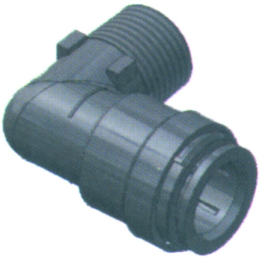 SeaTech Quick-connect knie-stuk  Ø15mm x 1/2 NPS  binnendraad wartel