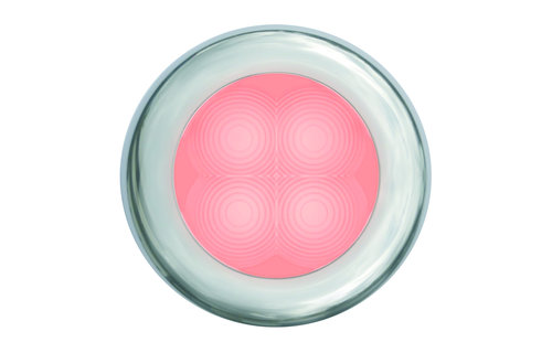 Hella Slim-Line ROUND Oriëntatieverlichting  rood  12V LED  RVS gepolijste rand  Ø72mm