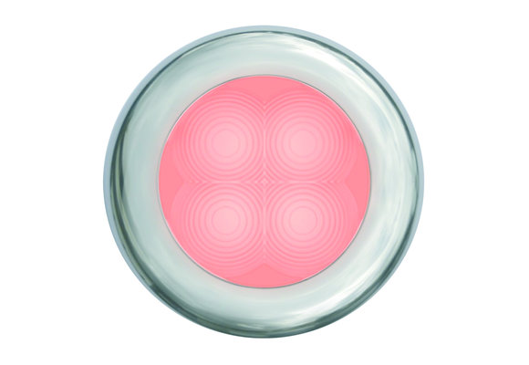 Hella Slim-Line ROUND Oriëntatieverlichting  rood  12V LED  RVS gepolijste rand  Ø72mm