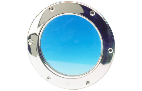 Allpa RVS Patrijspoort  Ø215mm  vast model met gehard glas  gatmaat Ø166mm