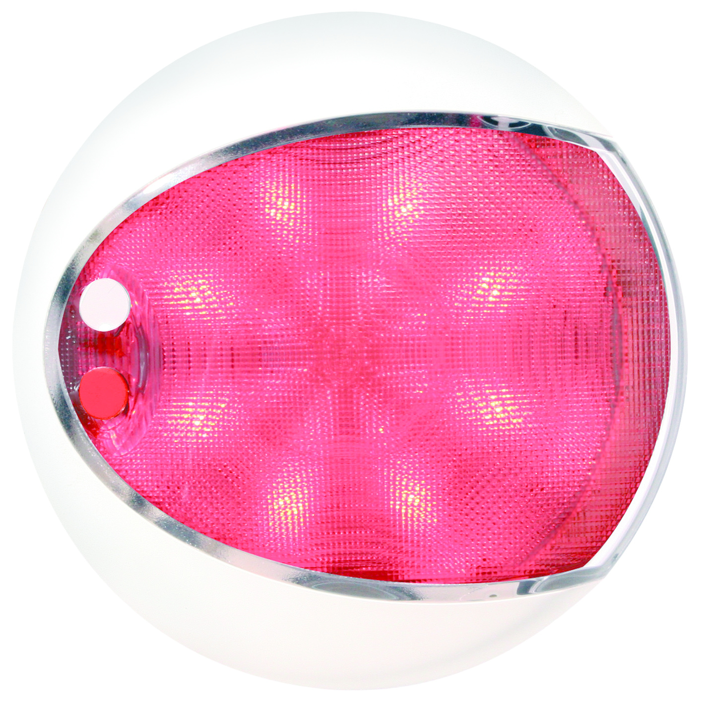 Hella Slim-Line ROUND Oriëntatieverlichting  rood  12V LED  RVS gepolijste rand  Ø72mm