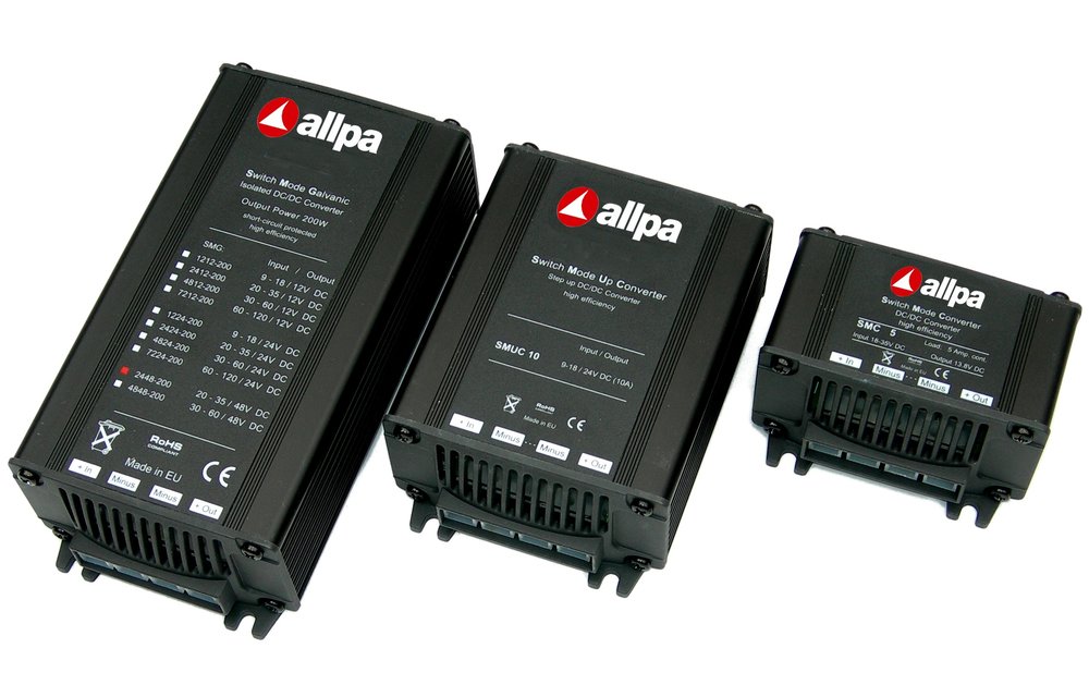 Allpa DC/DC Omvormer model SMUC-10 (step up) 9-18V --> 25V 10A 250W 126x88x49mm ongeïsoleerd