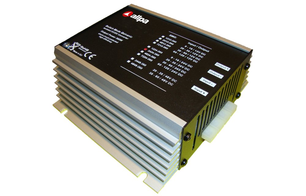 Allpa DC/DC Omvormer model SMG-1224-360  9-18V -->24V  12 5A  360W  met isolatie