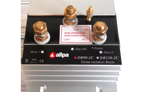 Allpa Battery watch monitor model BW-02 7-32V Ø35mm 3-way monitoring met alarm