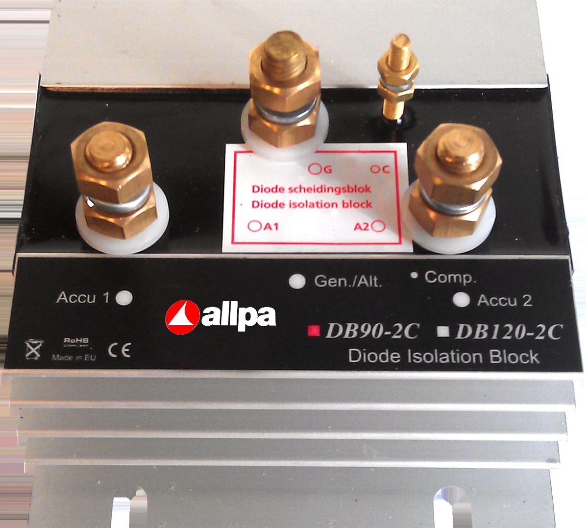 Allpa Battery watch monitor model BW-02 7-32V Ø35mm 3-way monitoring met alarm