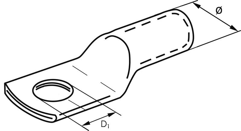 Allpa Persbuiskabeloog voor 70mm² accukabel  M-10 oog