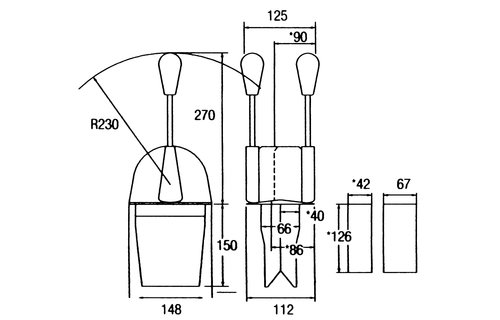 Allpa Motorbediening NB Single topmontage enkelwerkende één-handel control voor gas