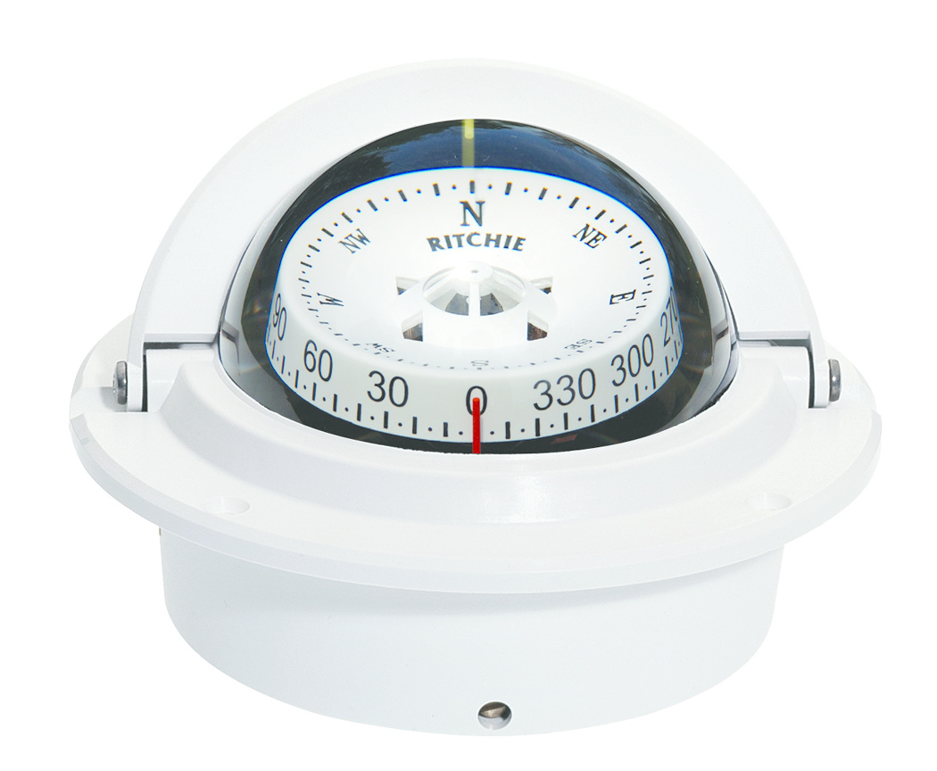 Ritchie Kompas model Voyager F-83W  12V  inbouwkompas  roos Ø76 2mm / 5º  wit