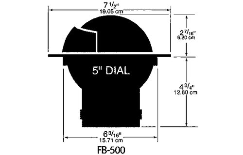 Ritchie Kompas model Globemaster FD-500-P  12/24/32V  inbouw  Ø127mm / 2 of 5º  RVS (motor)