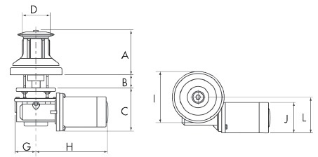 Lofrans windlasses Capstan verticaal  model T1700  12V  1700W