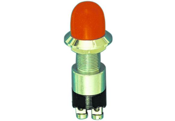Allpa Messing-verchroomde druk (contact) schakelaar  30A  boorgat Ø14mm  rode knop (waterdicht)