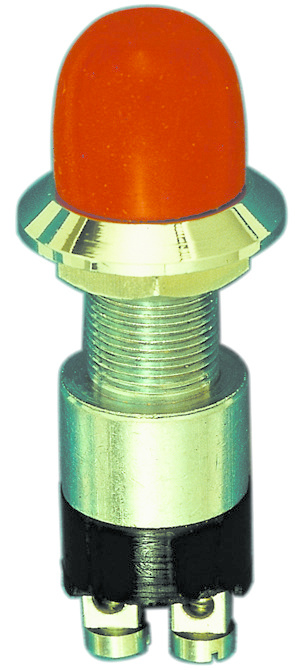 Allpa Messing-verchroomde druk (contact) schakelaar  30A  boorgat Ø14mm  rode knop (waterdicht)