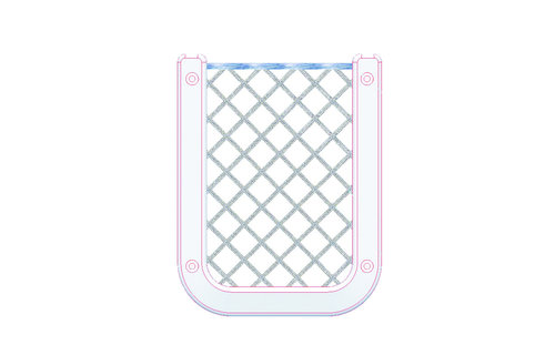 Allpa Kunststof opbergvak wit met zwart elastisch net afm. 126x98mm