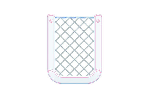 Allpa Kunststof opbergvak wit met zwart elastisch net afm. 126x98mm