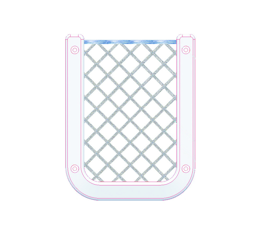 Allpa Kunststof opbergvak  wit  met zwart elastisch net  afm. 126x98mm