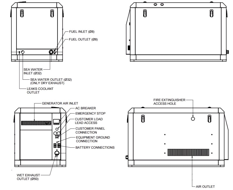 Solé Scheepsgenerator Mini 26 model 7 GSC  6 6kVA-6 6kW  1-fase  1500 omw./min