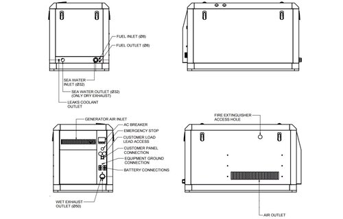 Solé Scheepsgenerator Mini 63 model 20 GSC  18 4kVA-18 4kW  1-fase  1500 omw./min