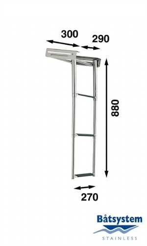 Båtsystem telesc. ladder - 3 treden - 880 mm - BKT73