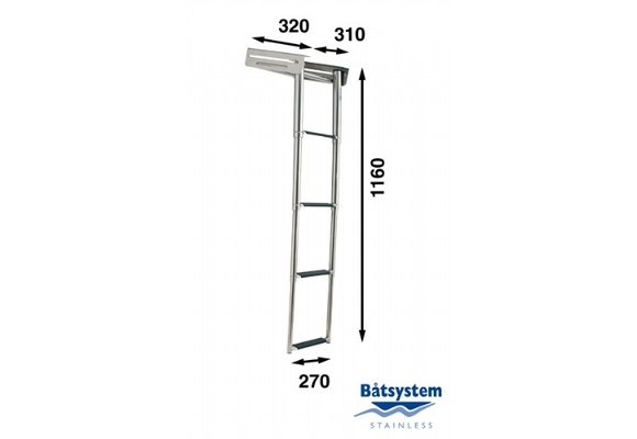 Båtsystem telesc. ladder - 4 treden - 1160 mm - BKT74