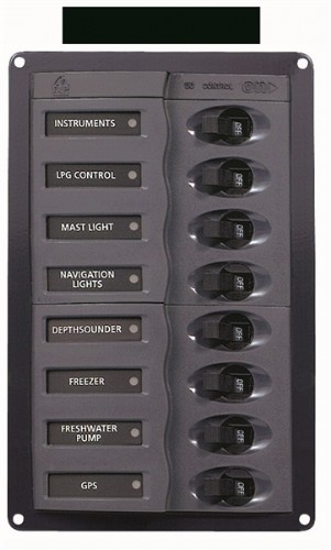 Bep Schakelpaneel - 8 Schakelaars/12v - Verticaal