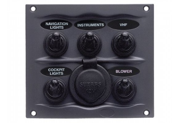 BEP swd paneel - 5 schakelaars+20mm plug