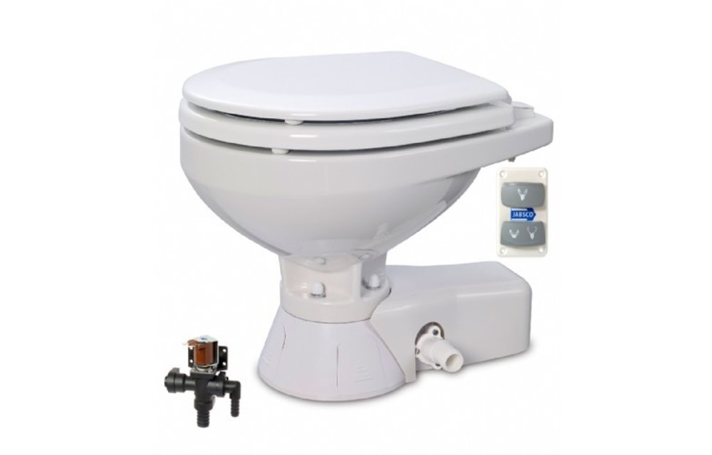 37045-3094 Jabsco Quiet Flush Stil Compact elektr. toilet 24V met solenoid