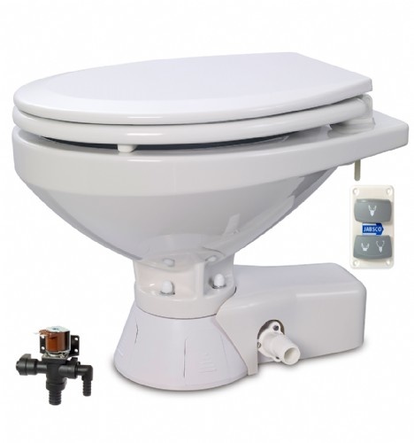 Jabsco Quiet Flush Regular elektrisch toilet 24V met solenoid (37045-4094)
